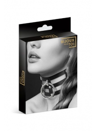 Чёрный тройной чокер с большим кольцом - Bijoux Pour Toi - купить с доставкой в Омске