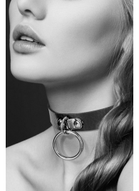 Узенький ошейник из полиуретана с кольцом - Bijoux Pour Toi - купить с доставкой в Омске
