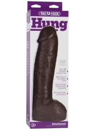 Большая насадка для трусиков Vac-U-Lock Realistic Hung - 31,7 см. - Doc Johnson - купить с доставкой в Омске