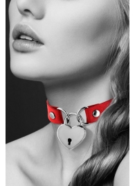 Красный чокер с замком в форме сердца - Bijoux Pour Toi - купить с доставкой в Омске
