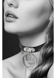 Черный чокер с двумя кольцами - Bijoux Pour Toi - купить с доставкой в Омске