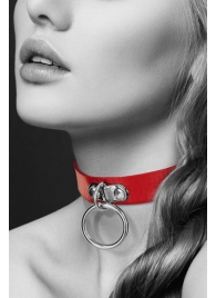Красный узенький чокер с кольцом - Bijoux Pour Toi - купить с доставкой в Омске