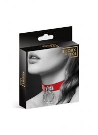 Красный узенький чокер с кольцом - Bijoux Pour Toi - купить с доставкой в Омске
