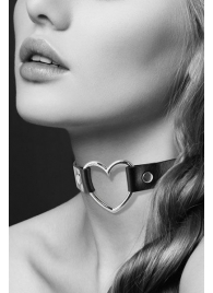 Чёрный чокер с кольцом в форме сердца - Bijoux Pour Toi - купить с доставкой в Омске
