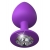 Фиолетовая анальная пробка со стразом Her Little Gem Large Plug - 9,5 см. - Pipedream - купить с доставкой в Омске
