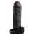 Чёрная вибронасадка с кольцом Vibrating Real Feel 2 Extension - 16 см. - Pipedream - в Омске купить с доставкой