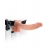 Телесный полый страпон с вибрацией Vibrating Hollow Strap-On with Balls - 24 см. - Pipedream - купить с доставкой в Омске