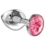 Большая серебристая анальная пробка Diamond Pink Sparkle Large с розовым кристаллом - 8 см. - Lola Games - купить с доставкой в Омске