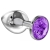 Малая серебристая анальная пробка Diamond Purple Sparkle Small с фиолетовым кристаллом - 7 см. - Lola Games - купить с доставкой в Омске