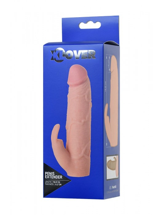 Телесная насадка Toyfa XLover для увеличения размера - 16,8 см. - ToyFa - в Омске купить с доставкой