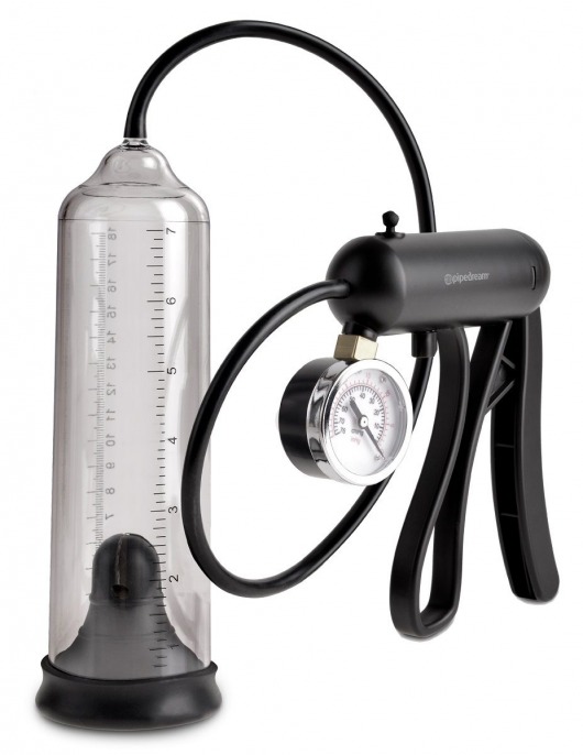 Вакуумная мужская помпа с датчиком давления Pro-Gauge Power Pump - Pipedream - в Омске купить с доставкой