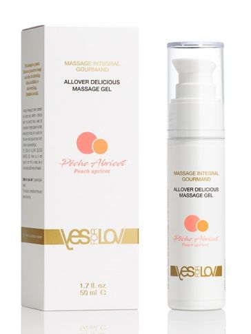 Универсальный массажный гель-смазка Allover Delicious Massage Gel с ароматом персика и аброкоса - 50 мл. - YESforLOV - купить с доставкой в Омске