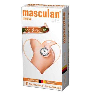 Розовые презервативы Masculan Ultra Long Pleasure с колечками, пупырышками и продлевающим эффектом - 10 шт. - Masculan - купить с доставкой в Омске