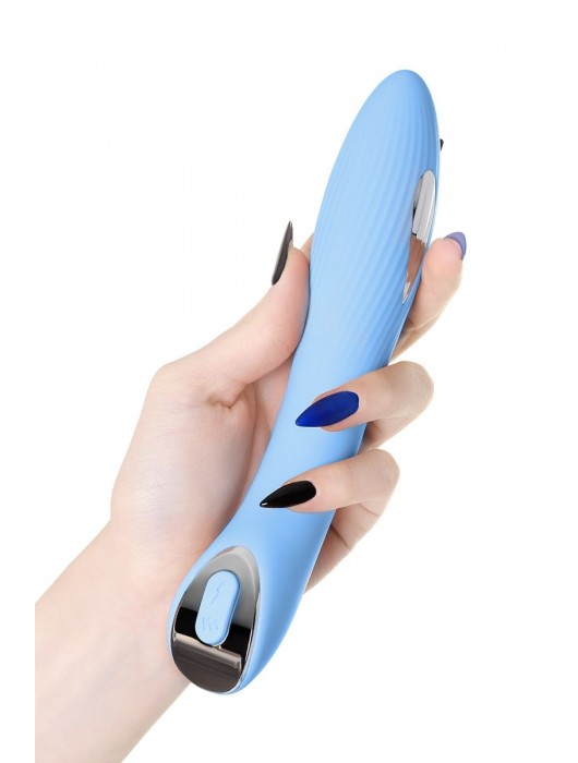 Голубой силиконовый вибратор с электростимуляцией TESLA G-POINT - 21 см. - ToyFa - купить с доставкой в Омске