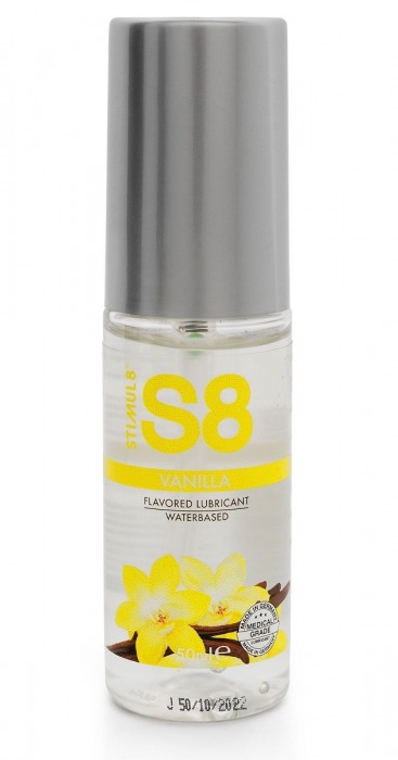 Лубрикант на водной основе S8 Flavored Lube со вкусом ванили - 50 мл. - Stimul8 - купить с доставкой в Омске