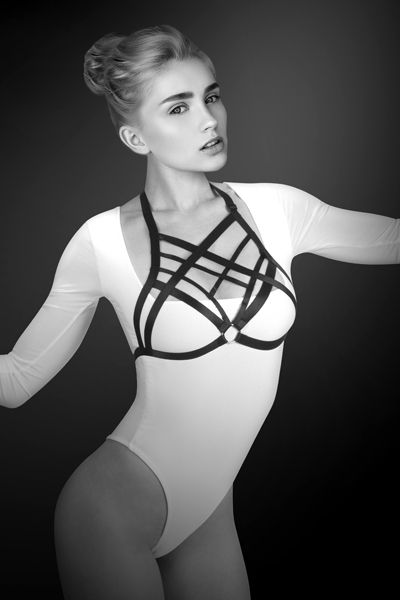 Черная упряжь на грудь Clara - Bijoux Pour Toi - купить с доставкой в Омске