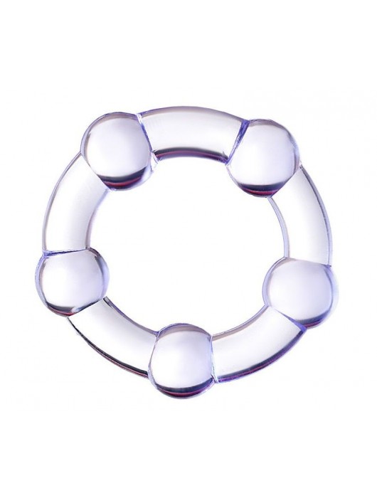 Фиолетовое эрекционное кольцо на пенис с бусинами - Штучки-дрючки - в Омске купить с доставкой