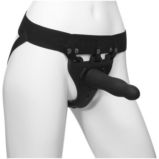 Черный полый вибрострапон Body Extensions BE Aroused - 17,78 см. - Doc Johnson - купить с доставкой в Омске