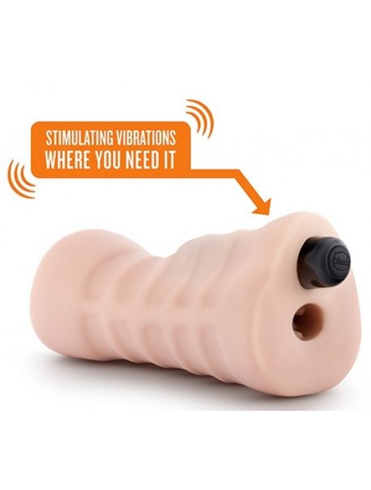 Телесный мастурбатор-вагина с вибропулей Ashley - Blush Novelties - в Омске купить с доставкой