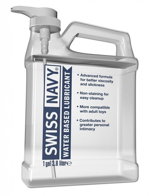 Канистра лубриканта Swiss Navy Water Based Lube на водной основе - 3,8 л. - Swiss navy - купить с доставкой в Омске