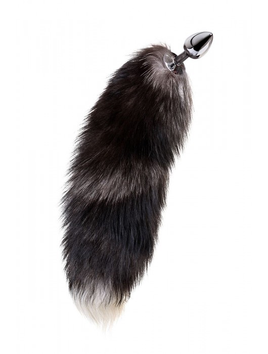 Серебристая металлическая анальная втулка с хвостом чернобурой лисы - размер S - ToyFa - купить с доставкой в Омске