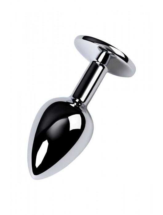 Серебристая конусовидная анальная пробка с фиолетовым кристаллом - 7 см. - ToyFa - купить с доставкой в Омске