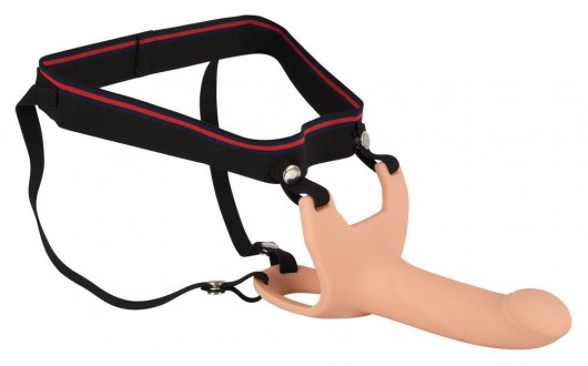 Силиконовый полый страпон на ремнях Silicone Strap-on - 16 см. - Orion - купить с доставкой в Омске