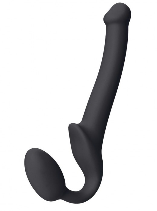 Черный безремневой страпон Silicone Bendable Strap-On S - Strap-on-me - купить с доставкой в Омске