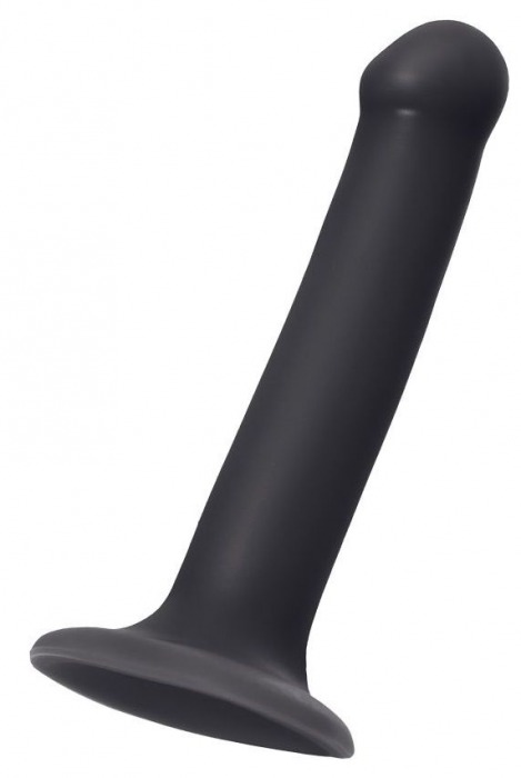 Черный фаллос на присоске Silicone Bendable Dildo M - 18 см. - Strap-on-me - купить с доставкой в Омске