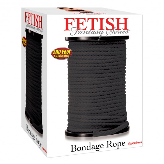 Черная веревка для связывания Bondage Rope - 60,9 м. - Pipedream - купить с доставкой в Омске