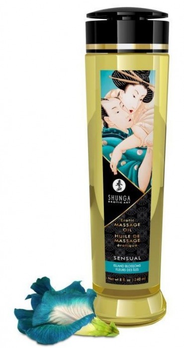 Массажное масло Sensual с цветочным ароматом - 240 мл. - Shunga - купить с доставкой в Омске