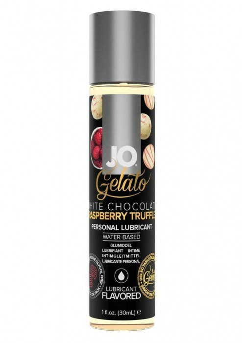 Лубрикант с ароматом трюфелей из белого шоколада и малины JO GELATO WHITE CHOCOLATE RASPBERRY TRUFFLE - 30 мл. - System JO - купить с доставкой в Омске