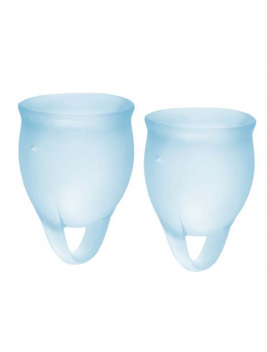 Набор голубых менструальных чаш Feel confident Menstrual Cup - Satisfyer - купить с доставкой в Омске