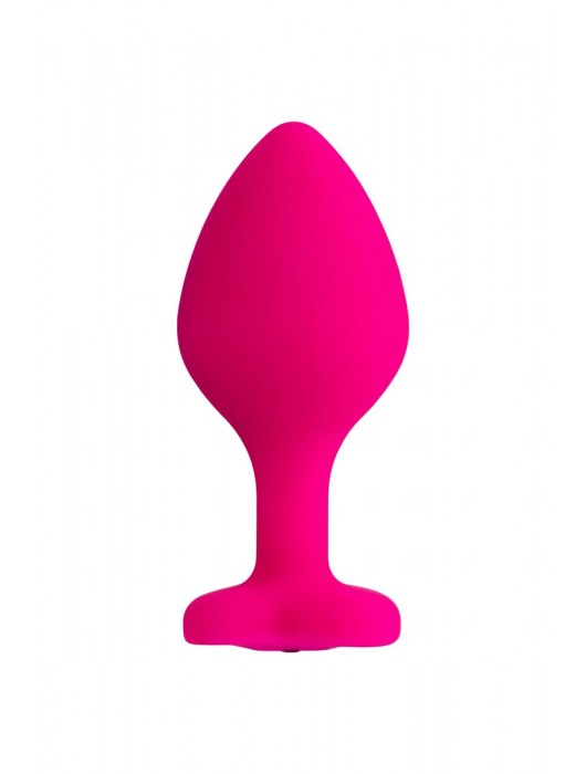 Розовая анальная втулка Diamond Heart с прозрачным кристаллом - 8 см. - ToyFa - купить с доставкой в Омске