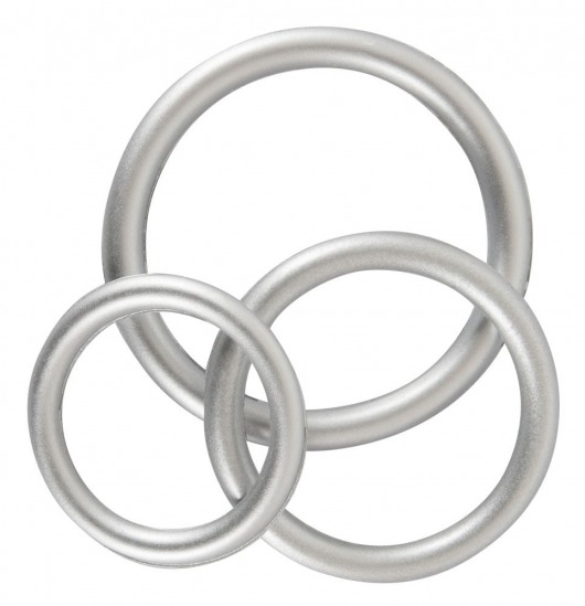 Набор из 3 эрекционных колец под металл Metallic Silicone Cock Ring Set - Orion - в Омске купить с доставкой