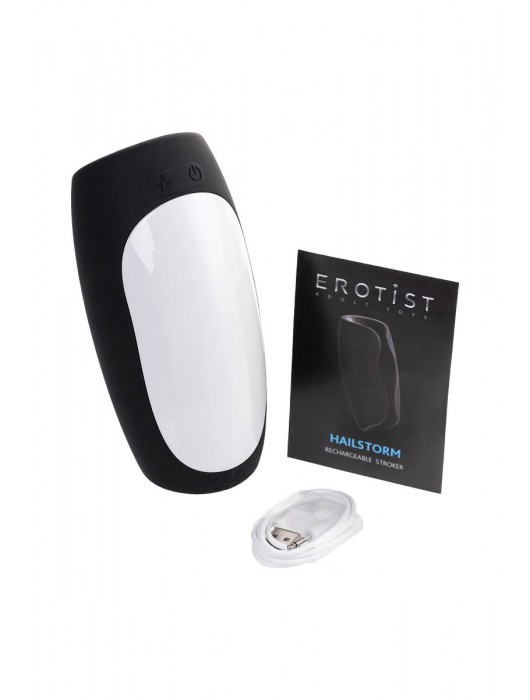 Черно-белый перезаряжаемый мастурбатор Erotist Hailstorm - Erotist Adult Toys - в Омске купить с доставкой
