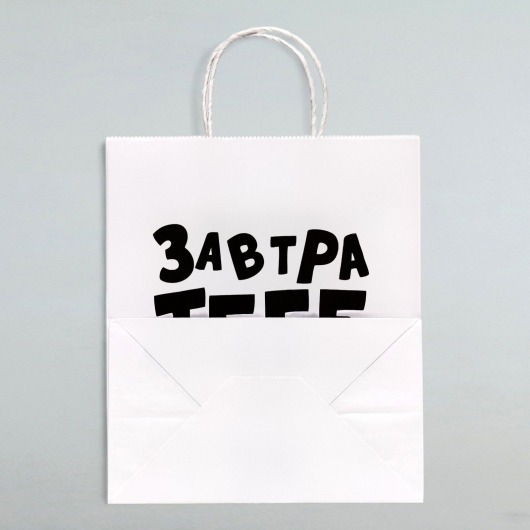 Подарочный пакет  Завтра тебе будет стыдно  - 30 х 24 см. - UPAK LAND - купить с доставкой в Омске