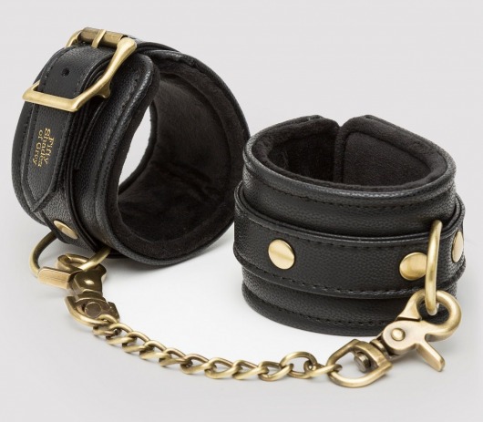 Черные наручники Bound to You Faux Leather Wrist Cuffs - Fifty Shades of Grey - купить с доставкой в Омске