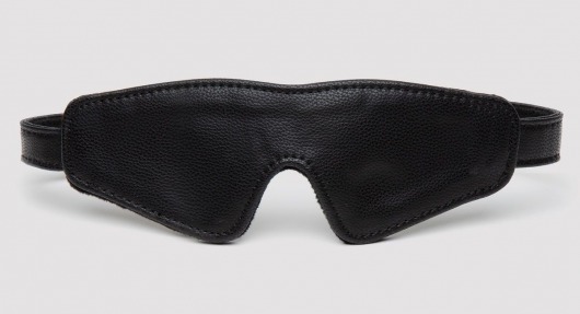 Черная плотная маска на глаза Bound to You Faux Leather Blindfold - Fifty Shades of Grey - купить с доставкой в Омске