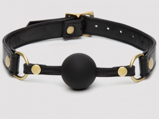 Черный кляп-шар Bound to You Faux Leather Ball Gag - Fifty Shades of Grey - купить с доставкой в Омске
