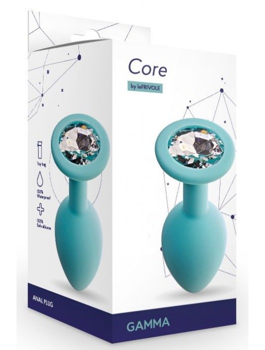 Аквамариновая анальная пробка с прозрачным кристаллом Gamma S - 7,2 см. - Le Frivole - купить с доставкой в Омске