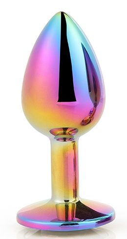 Голографическая анальная втулка с радужным кристаллом - 7,1 см. - Dream Toys - купить с доставкой в Омске