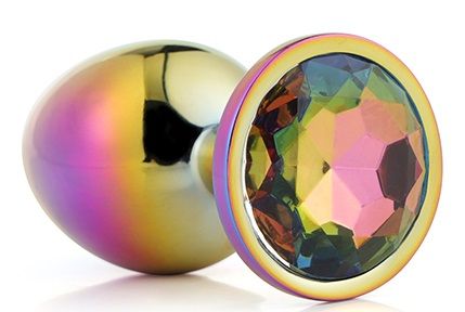 Голографическая анальная втулка с радужным кристаллом - 7,1 см. - Dream Toys - купить с доставкой в Омске