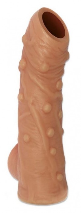 Телесная насадка с пупырышками и открытой головкой Nude Sleeve M - 12 см. - KOKOS - в Омске купить с доставкой