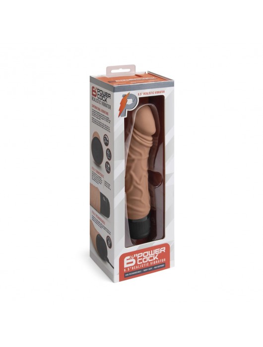 Кофейный вибратор-реалистик 6.5  Girthy Realistic Vibrator - 19 см. - PowerCocks