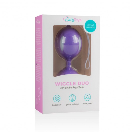 Фиолетовые вагинальные шарики Wiggle Duo - Easy toys