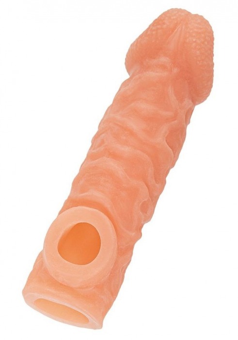 Телесная закрытая насадка с шершавой головкой Cock Sleeve Size L - 17,6 см. - KOKOS - в Омске купить с доставкой
