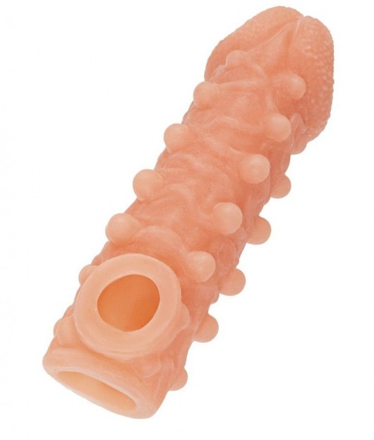 Телесная закрытая насадка с шариками Cock Sleeve Size S - 13,8 см. - KOKOS - в Омске купить с доставкой
