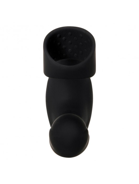 Черный вибромассажер простаты с эрекционным кольцом Strapped   Tapped - Zero Tolerance - в Омске купить с доставкой