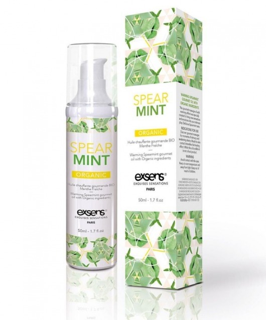 Разогревающее массажное масло Gourmet Spearmint Organic с органическими ингредиентами - 50 мл. - Exsens - купить с доставкой в Омске